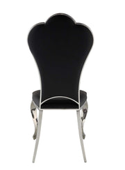 Silla Cyrene tapizada de 109 cm de alto con respaldo festoneado (juego de 2)