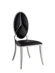 Silla auxiliar Cyrene tapizada de 109 cm de alto con respaldo ovalado (juego de 2)