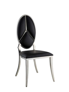 Silla auxiliar Cyrene tapizada de 109 cm de alto con respaldo ovalado (juego de 2)