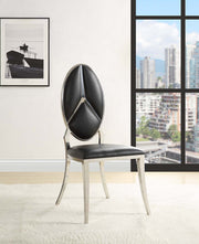 Silla auxiliar Cyrene tapizada de 109 cm de alto con respaldo ovalado (juego de 2)