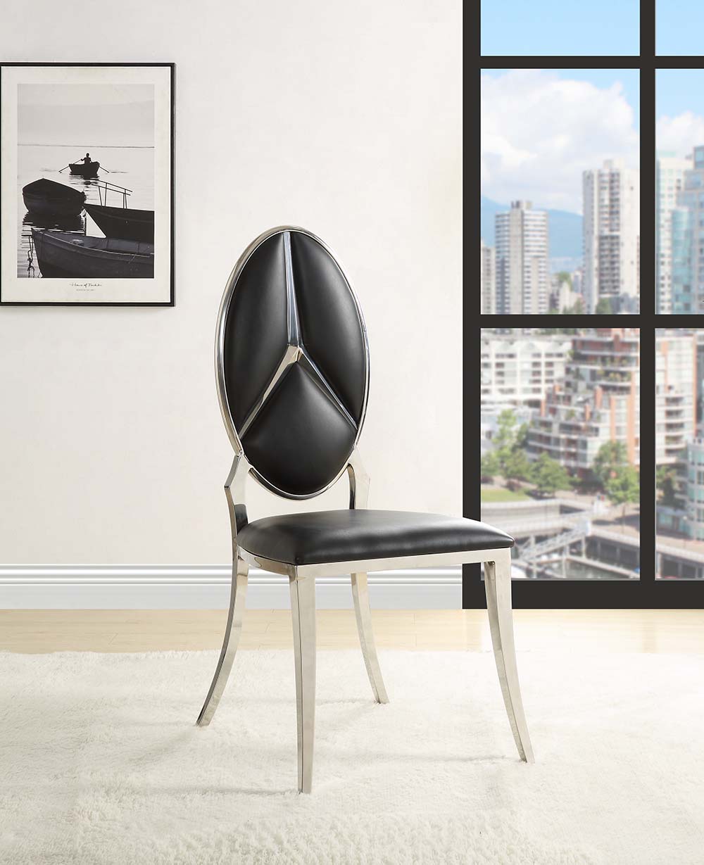 Silla auxiliar Cyrene tapizada de 109 cm de alto con respaldo ovalado (juego de 2)