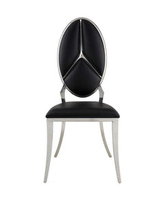 Silla auxiliar Cyrene tapizada de 109 cm de alto con respaldo ovalado (juego de 2)