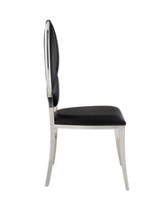 Silla auxiliar Cyrene tapizada de 109 cm de alto con respaldo ovalado (juego de 2)