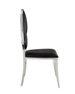 Silla auxiliar Cyrene tapizada de 109 cm de alto con respaldo ovalado (juego de 2)