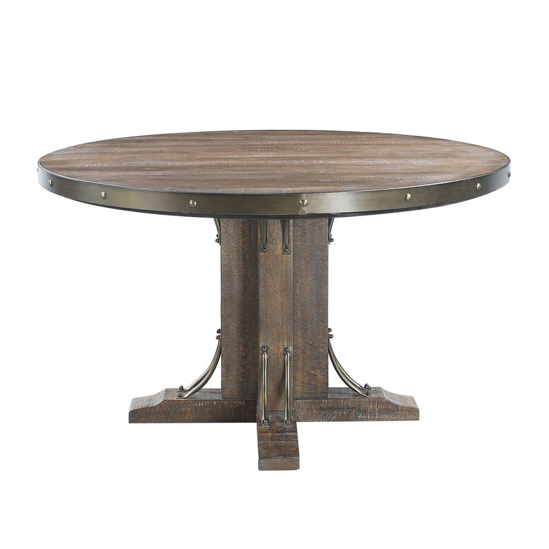 Mesa de comedor redonda y rectangular Raphaela de 54" de largo