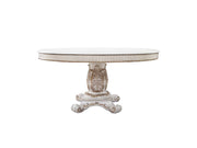 Mesa de comedor redonda y rectangular Vendome de 152 cm de largo con base de pedestal