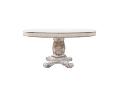 Mesa de comedor redonda y rectangular Vendome de 152 cm de largo con base de pedestal