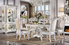 Mesa de comedor redonda y rectangular Vendome de 152 cm de largo con base de pedestal