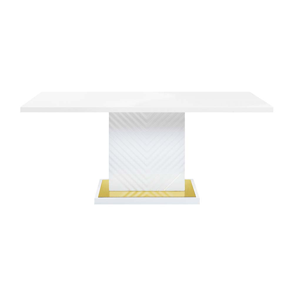 Mesa de comedor rectangular Gaines de 180 cm de largo con base de pedestal