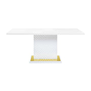 Mesa de comedor rectangular Gaines de 180 cm de largo con base de pedestal