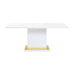 Mesa de comedor rectangular Gaines de 180 cm de largo con base de pedestal