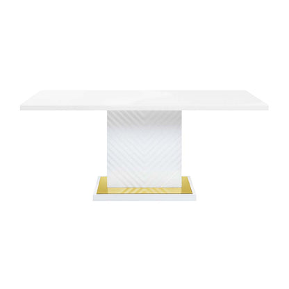Mesa de comedor rectangular Gaines de 180 cm de largo con base de pedestal