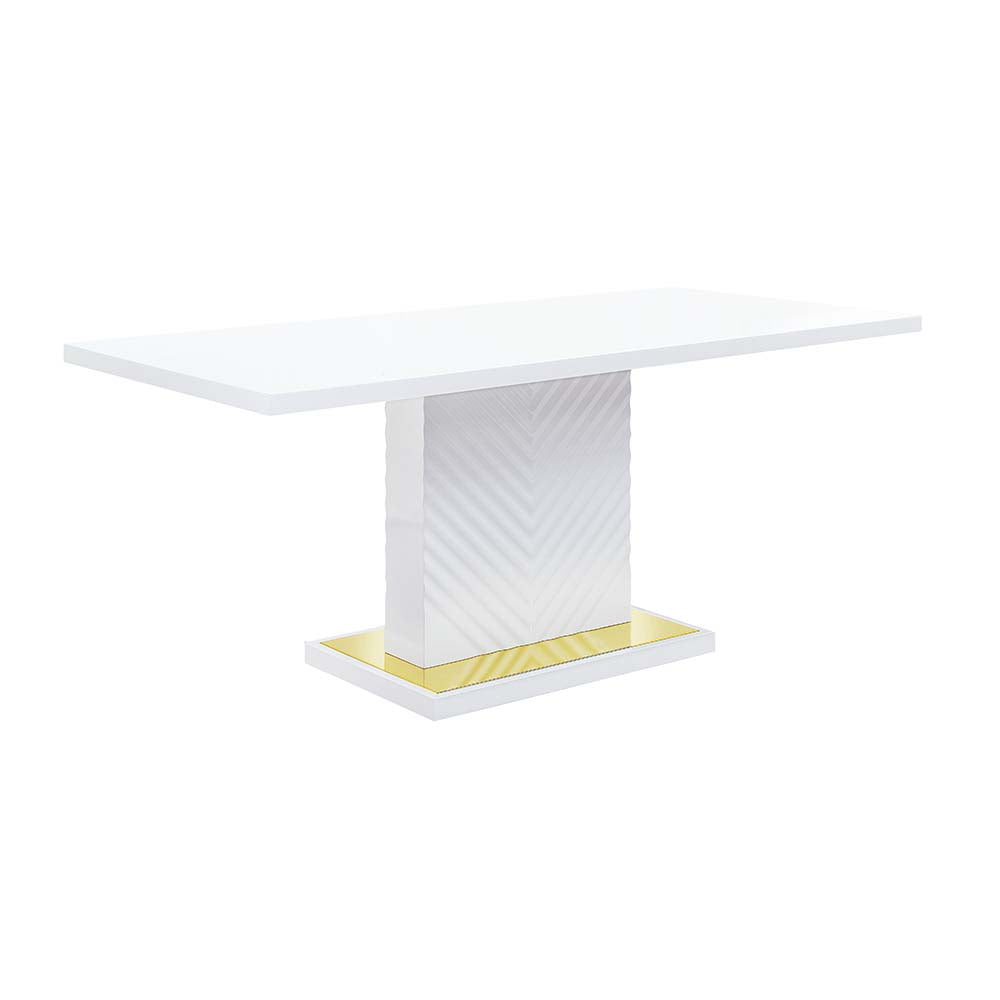 Mesa de comedor rectangular Gaines de 180 cm de largo con base de pedestal