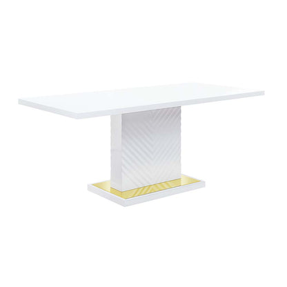 Mesa de comedor rectangular Gaines de 180 cm de largo con base de pedestal