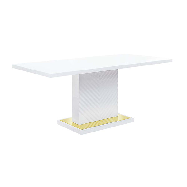 Mesa de comedor rectangular Gaines de 180 cm de largo con base de pedestal