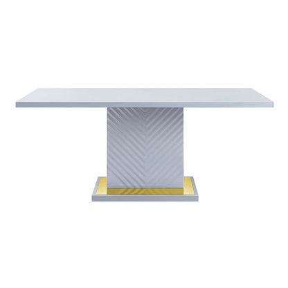 Mesa de comedor rectangular Gaines de 180 cm de largo con base de pedestal