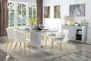 Mesa de comedor rectangular Gaines de 180 cm de largo con base de pedestal
