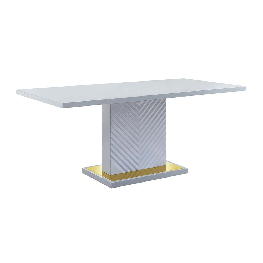Mesa de comedor rectangular Gaines de 180 cm de largo con base de pedestal