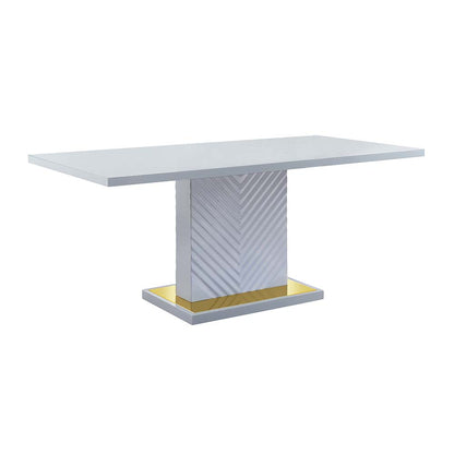 Mesa de comedor rectangular Gaines de 180 cm de largo con base de pedestal