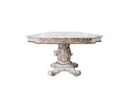 Mesa de comedor rectangular extensible Vendome con base de pedestal