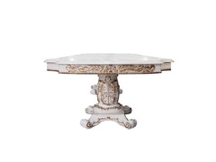Mesa de comedor rectangular extensible Vendome con base de pedestal
