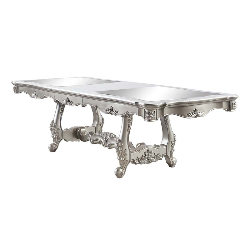 Mesa de comedor extensible rectangular Bently con base de caballete