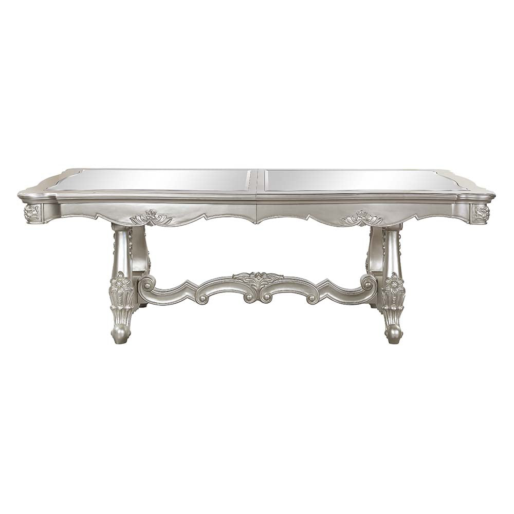 Mesa de comedor extensible rectangular Bently con base de caballete