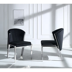 Silla auxiliar Fallon de terciopelo de 31" de alto (juego de 2)