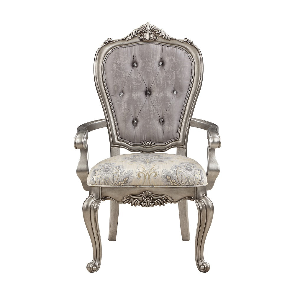 Ariadne Velvet Arm Chair Set with classic style