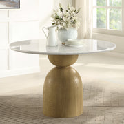 Mesa de comedor redonda Kala de 122 cm de diámetro con tablero de mármol