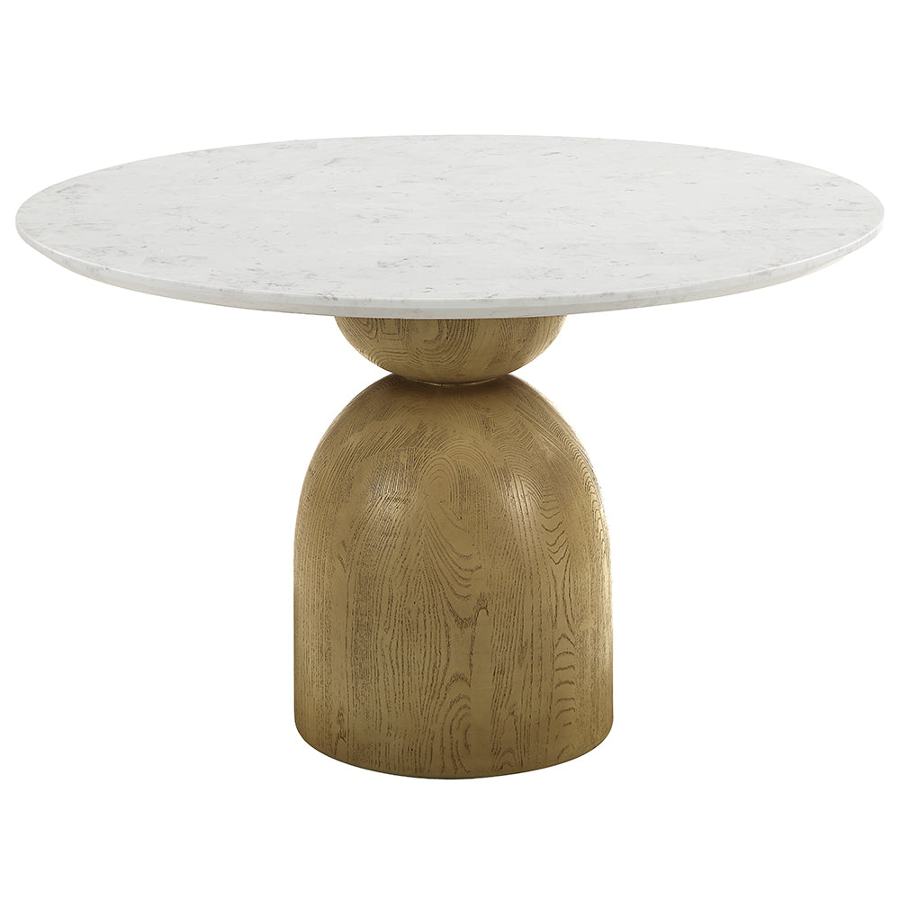 Mesa de comedor redonda Kala de 122 cm de diámetro con tablero de mármol