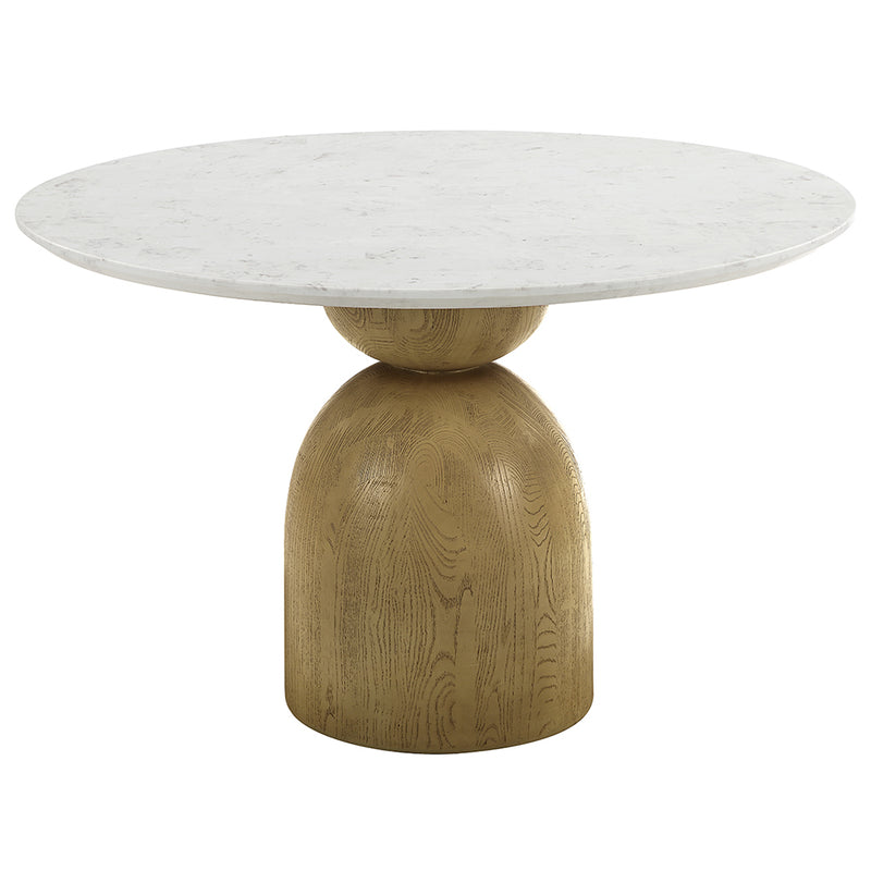 Mesa de comedor redonda Kala de 122 cm de diámetro con tablero de mármol