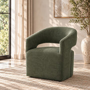Libni Arm Chair w/Casters - Green Linen