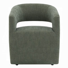 Libni Arm Chair w/Casters - Green Linen