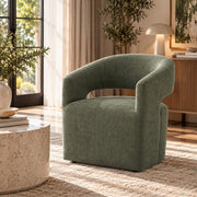 Libni Arm Chair w/Casters - Green Linen