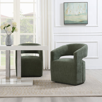 Libni Arm Chair w/Casters - Green Linen
