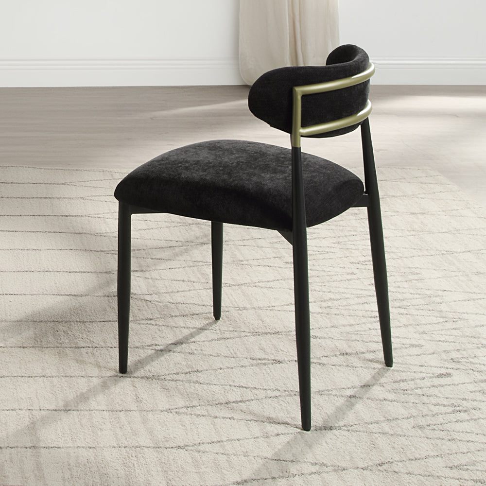 Jaramillo Side Chair (Set of 2) - Black Chenille & Black
