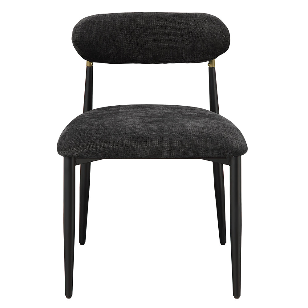 Jaramillo Side Chair (Set of 2) - Black Chenille & Black