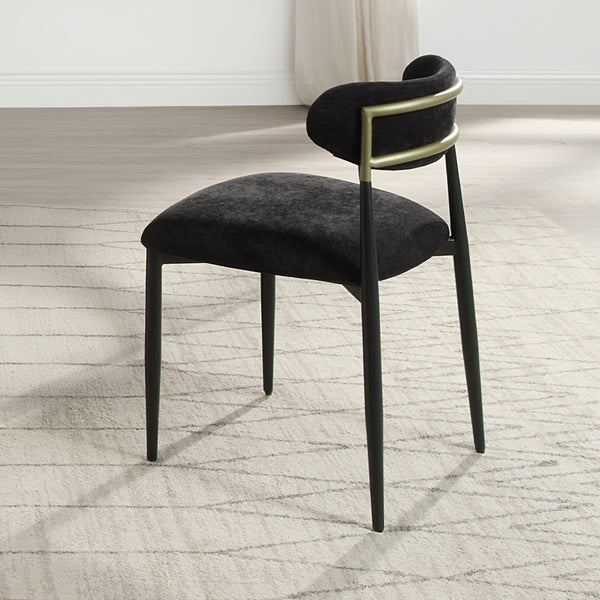 Jaramillo Side Chair (Set of 2) - Black Chenille & Black