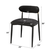 Jaramillo Side Chair (Set of 2) - Black Chenille & Black