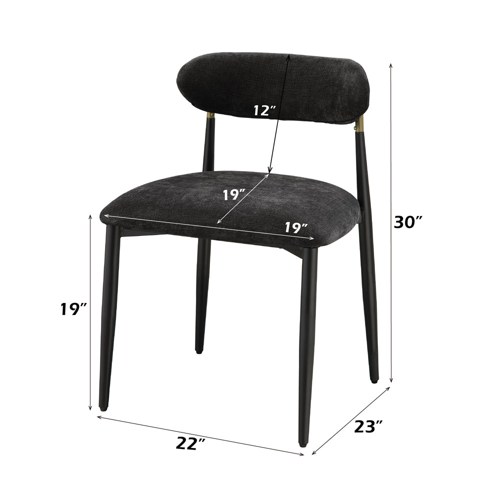 Jaramillo Side Chair (Set of 2) - Black Chenille & Black