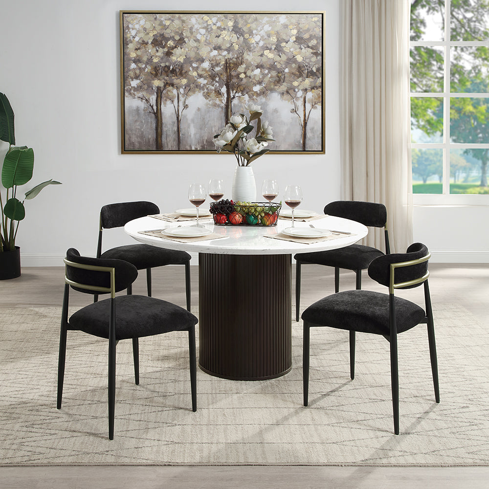 Jaramillo Side Chair (Set of 2) - Black Chenille & Black
