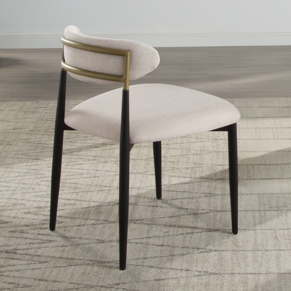 Jaramillo Side Chair (Set of 2) - Beige Linen & Black