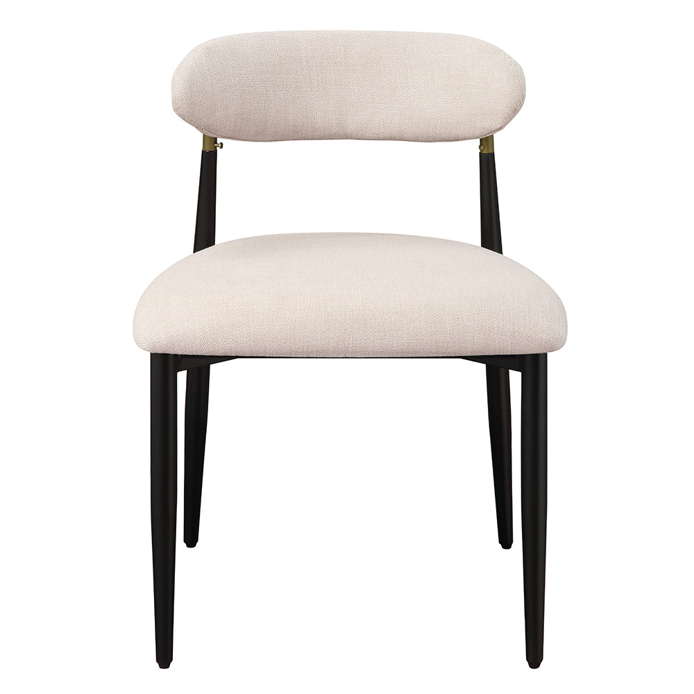 Jaramillo Side Chair (Set of 2) - Beige Linen & Black
