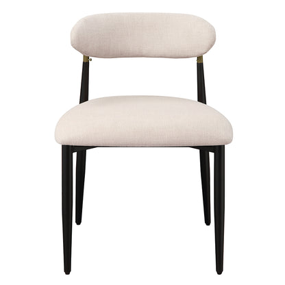 Jaramillo Side Chair (Set of 2) - Beige Linen & Black
