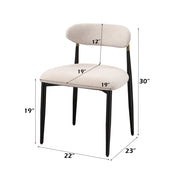 Jaramillo Side Chair (Set of 2) - Beige Linen & Black