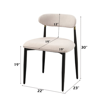 Jaramillo Side Chair (Set of 2) - Beige Linen & Black