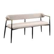 Jaramillo Bench - Beige Linen & Black