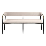 Jaramillo Bench - Beige Linen & Black