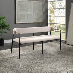 Jaramillo Bench - Beige Linen & Black